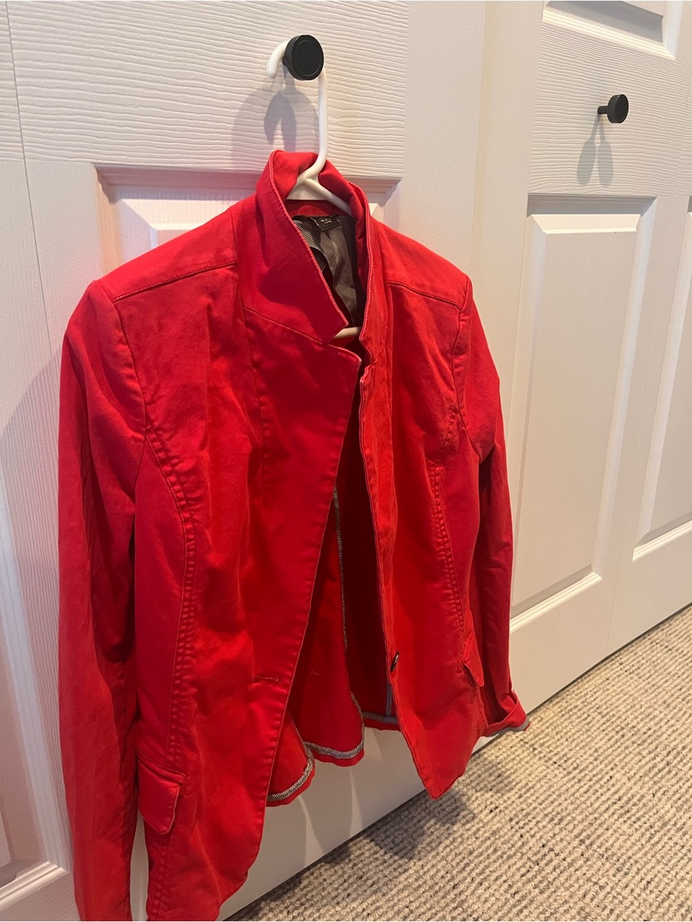 Women’s Red Tailored Blazer Jacket - Classic Lightweight Style - Picture 3 of 3